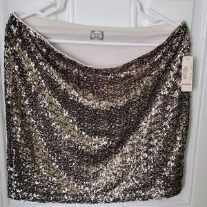 Mini skirt, sequins Gold. made by Decree. Size XL.
